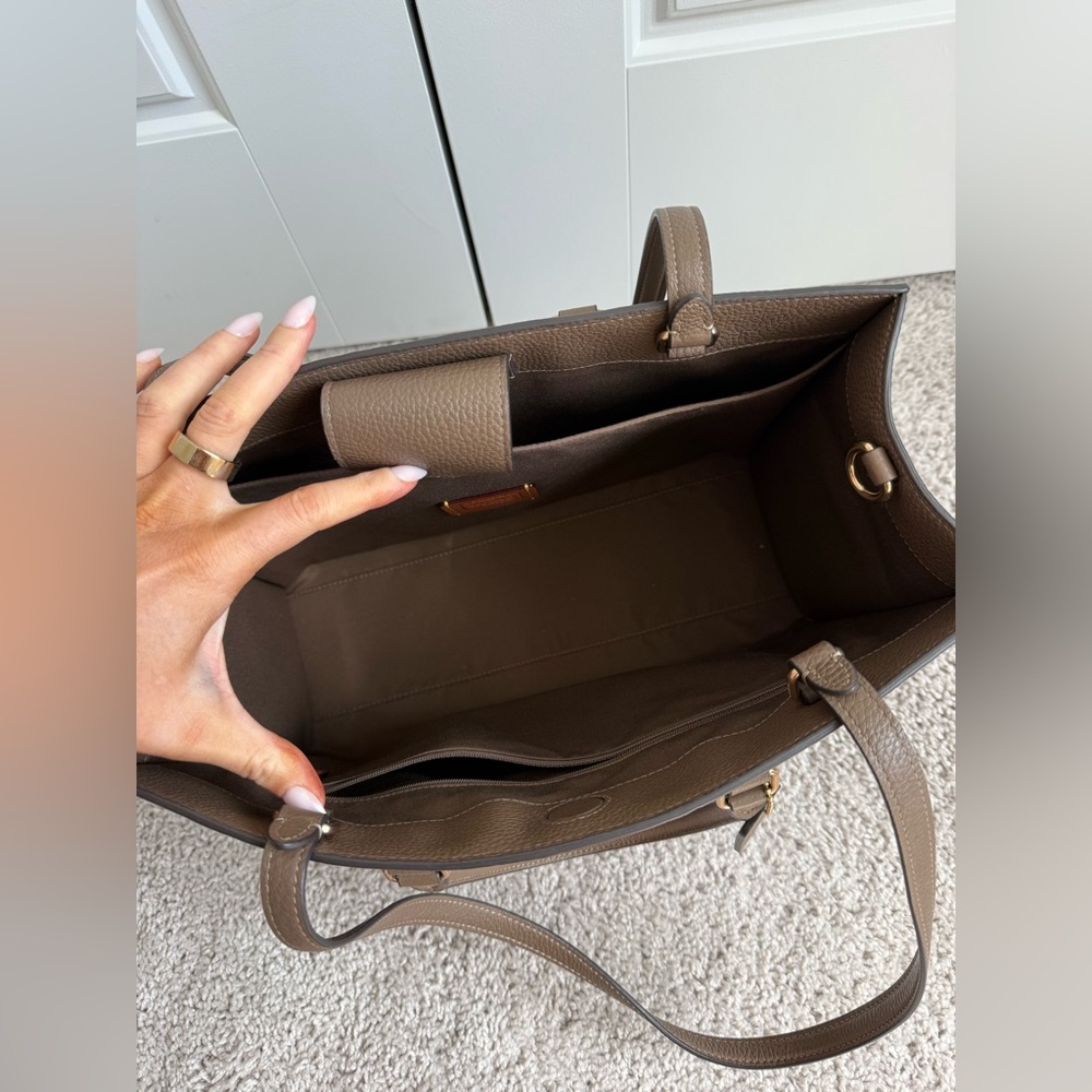 Coach Taupe Leather Tote Bag - Picture 4 of 10